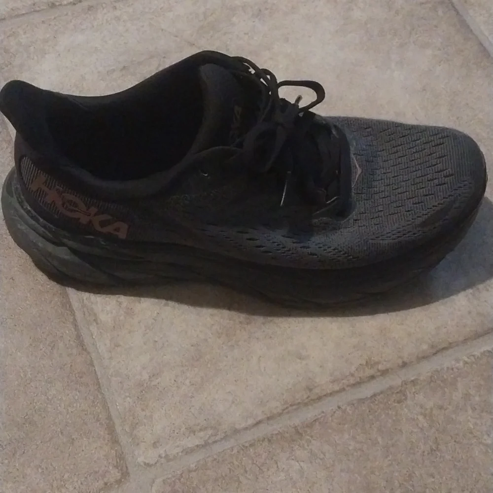 Hoka One One Clifton 8 Lace Up Gray Black Running Shoes Women’s Size 8